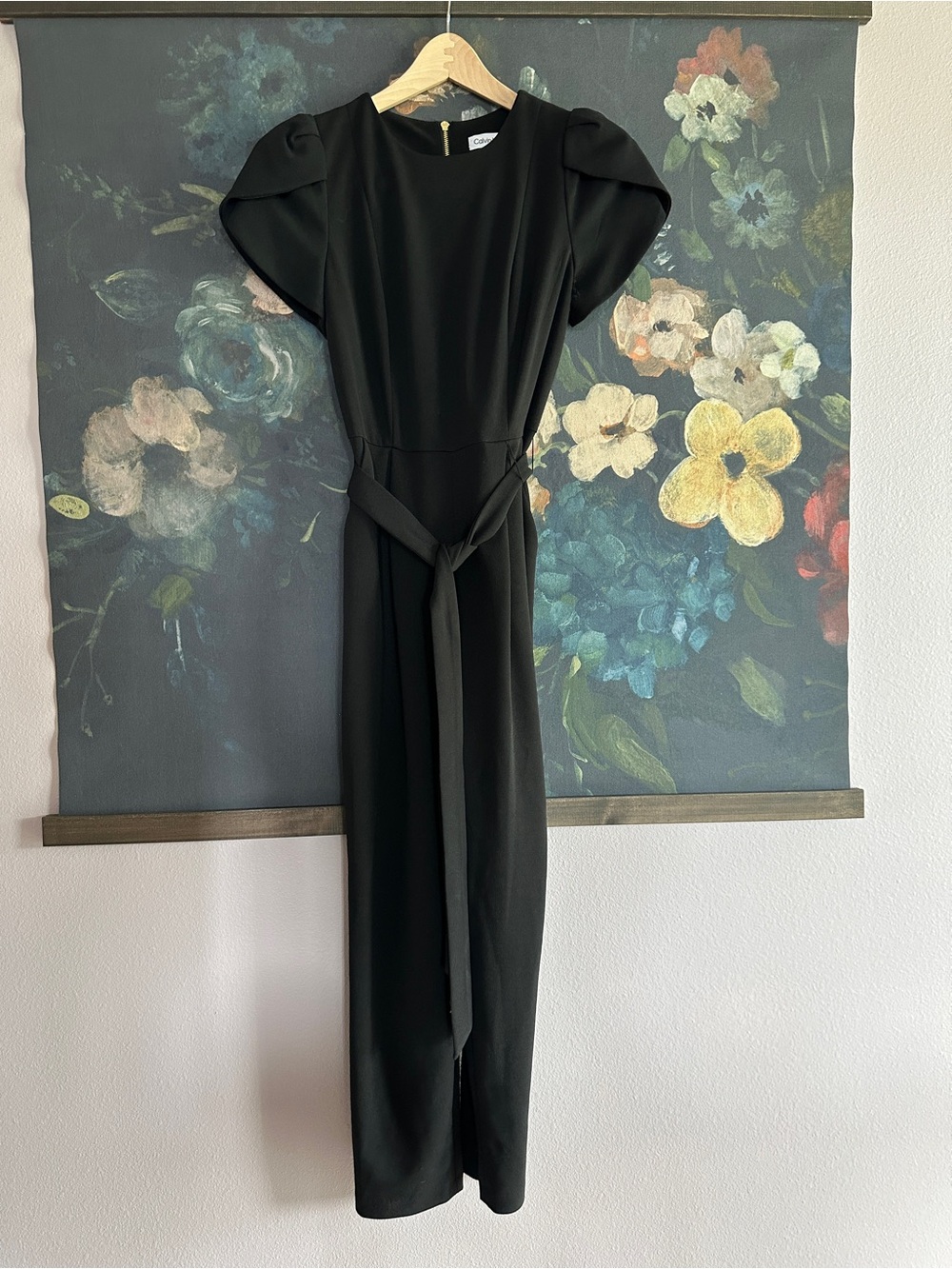 Calvin Klein Black Dress with Gold Zip Detail